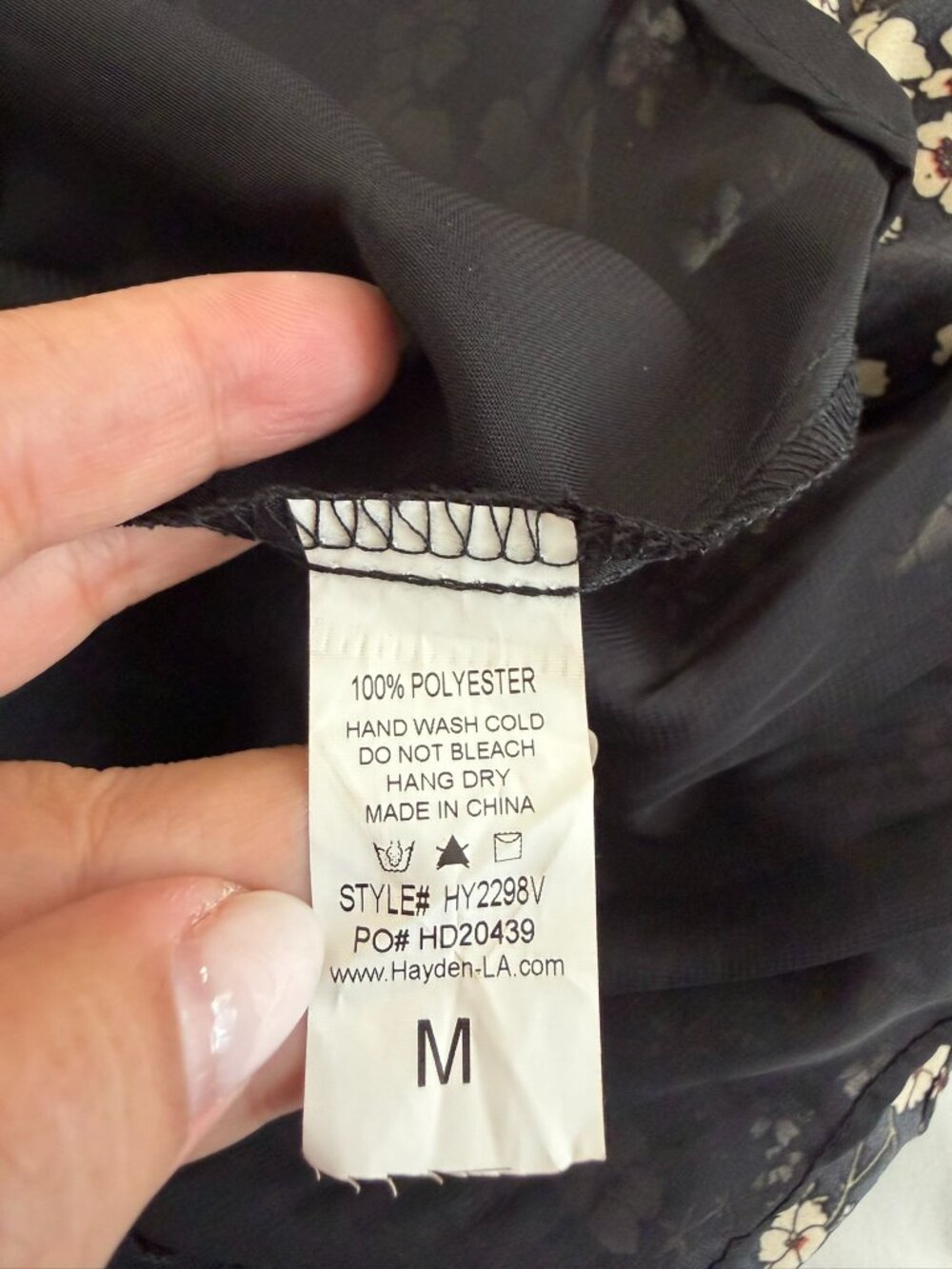 Hayden Los Angeles Black Floral Smocked Midi Dress Size M - Picture 11 of 11